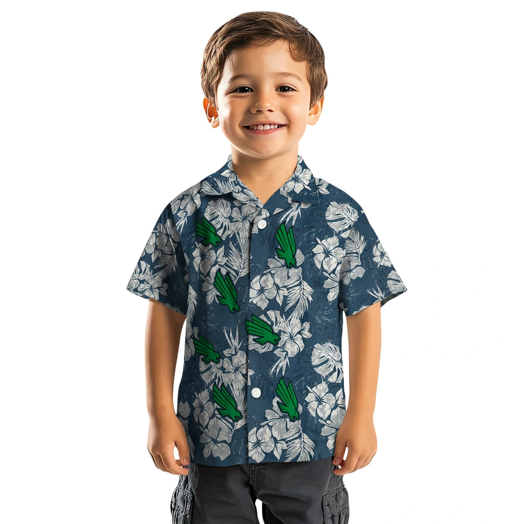 North Texas Mean Green Hawaiian Shirt - Hibiscus Flowers | Hula Hawaiian Shirts