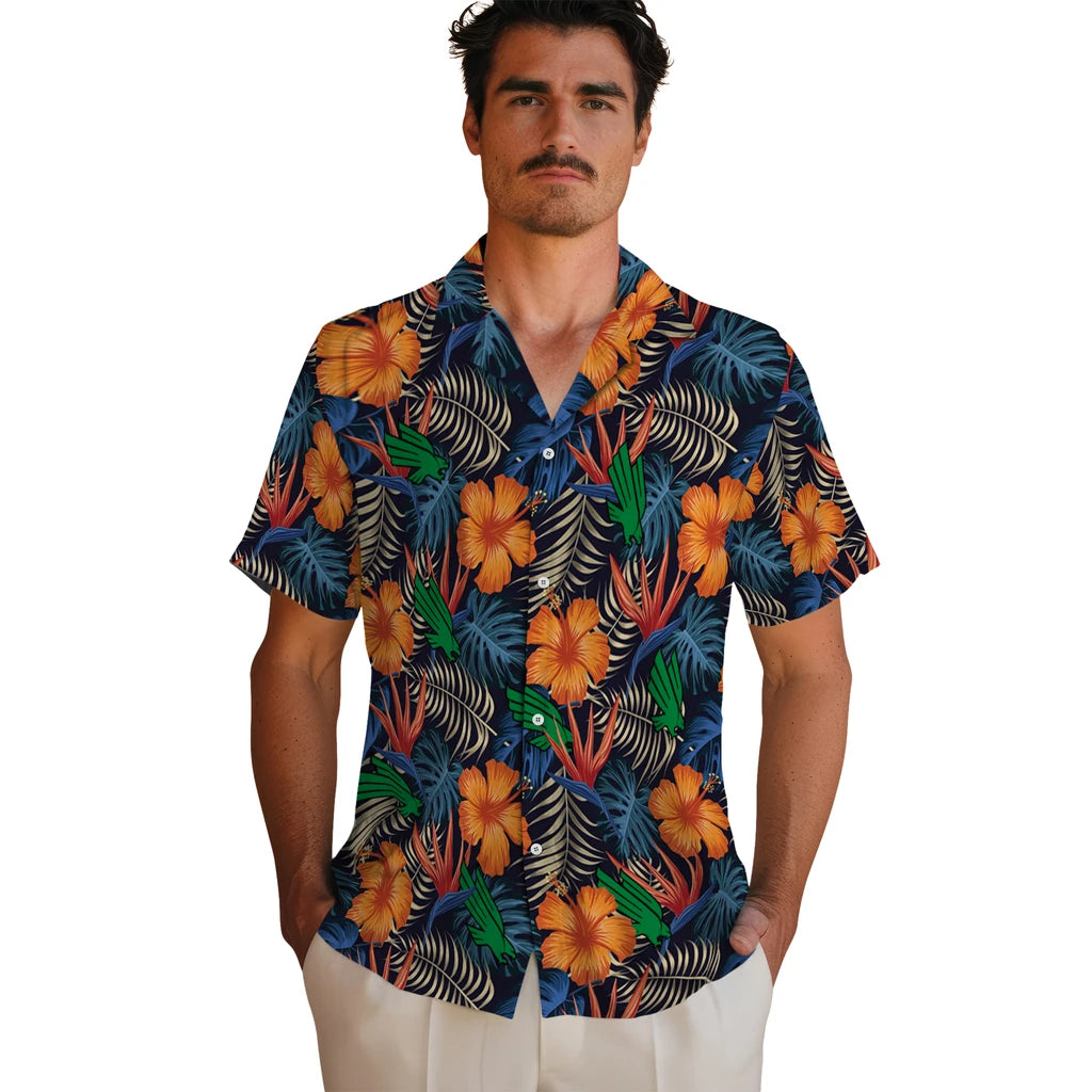 North Texas Mean Green Hawaiian Shirt - Hibiscus Foliage | Hula Hawaiian Shirts