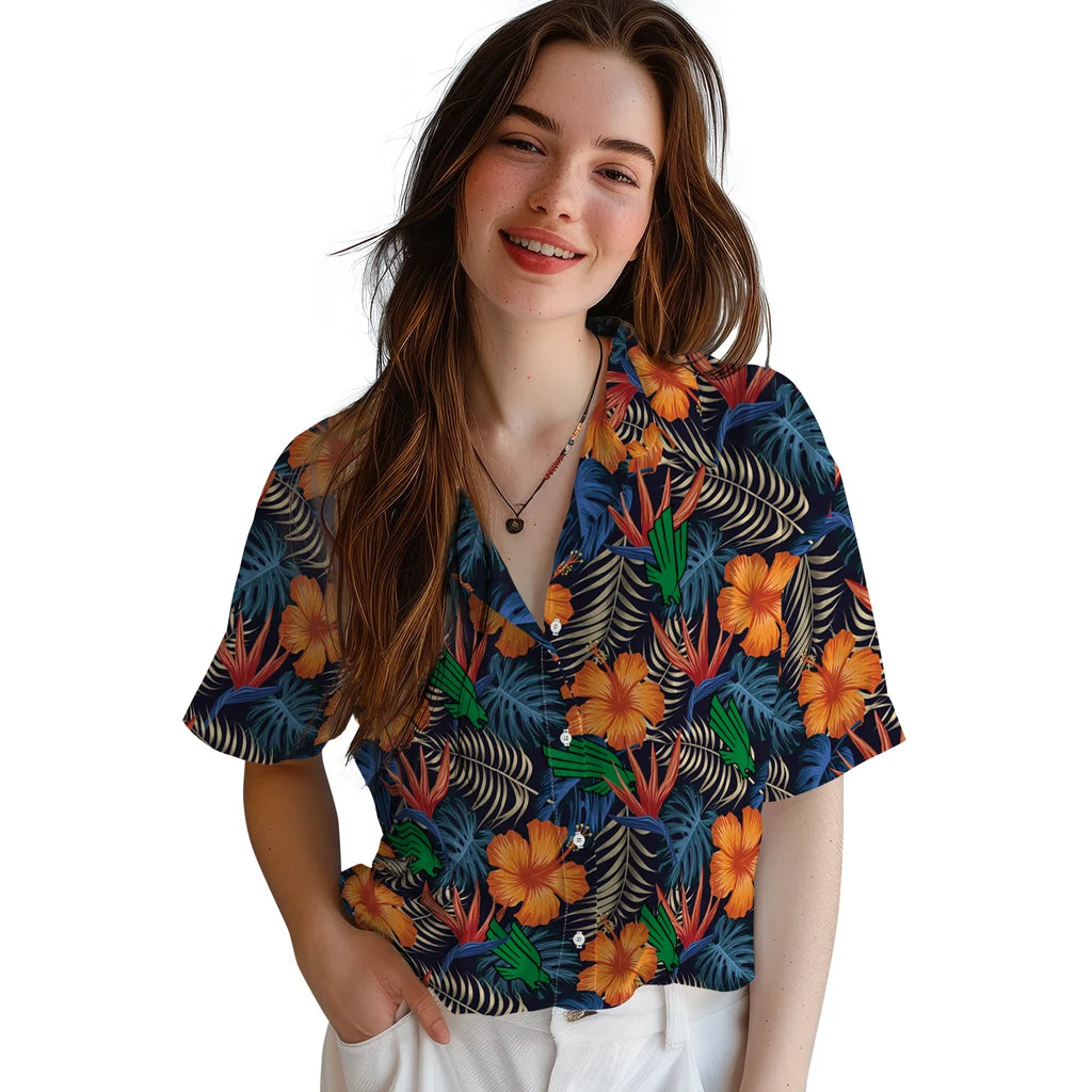 North Texas Mean Green Hawaiian Shirt - Hibiscus Foliage | Hula Hawaiian Shirts