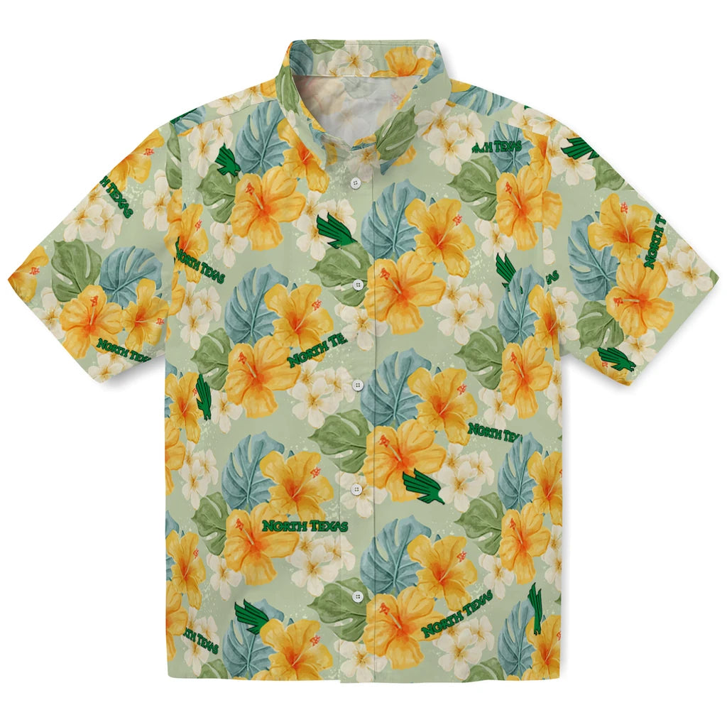 North Texas Mean Green Hawaiian Shirt - Hibiscus Mood | Hula Hawaiian Shirts