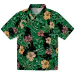 North Texas Mean Green Hawaiian Shirt - Hibiscus Tiki Jungle | Hula Hawaiian Shirts