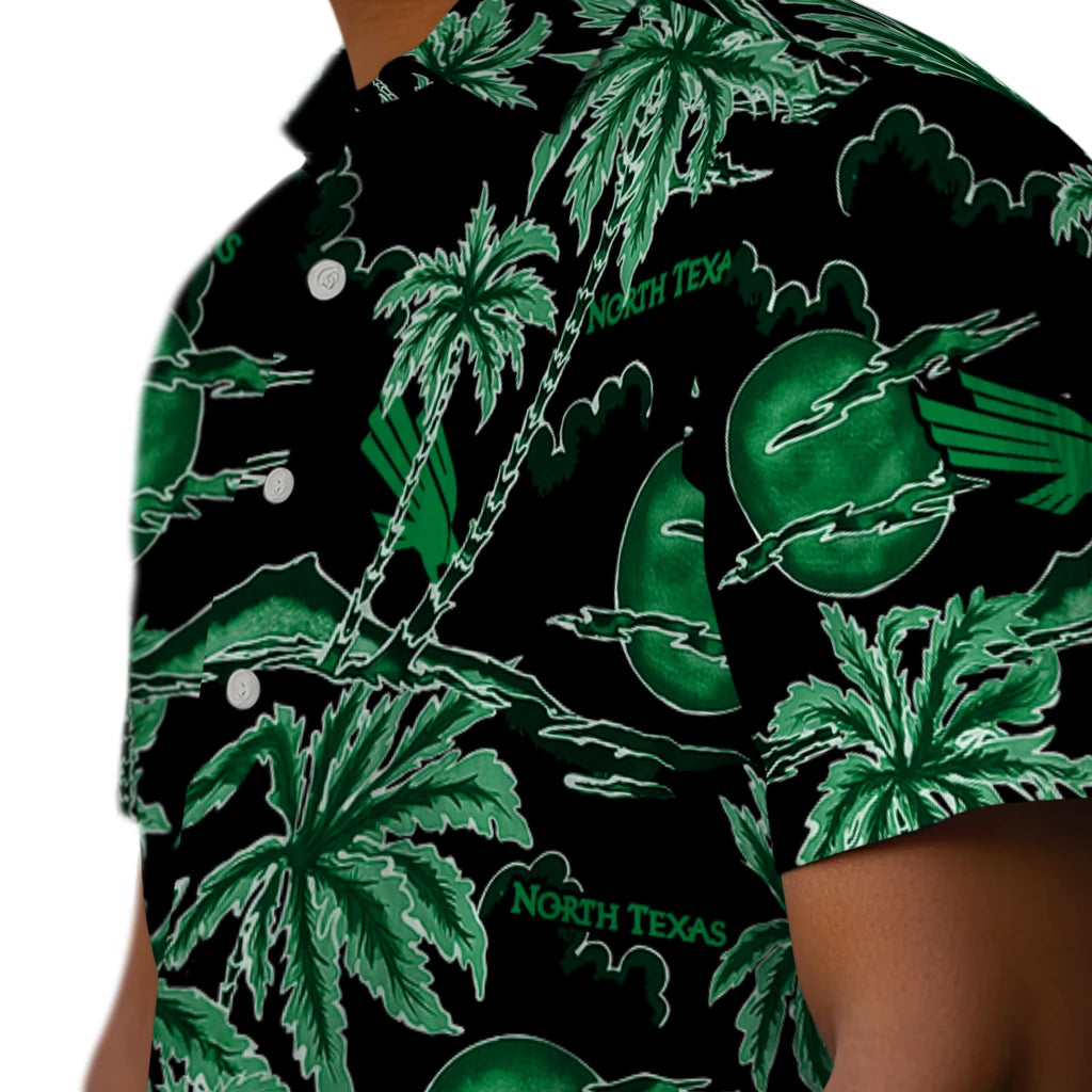 North Texas Mean Green Hawaiian Shirt - Palm Sunset | Hula Hawaiian Shirts