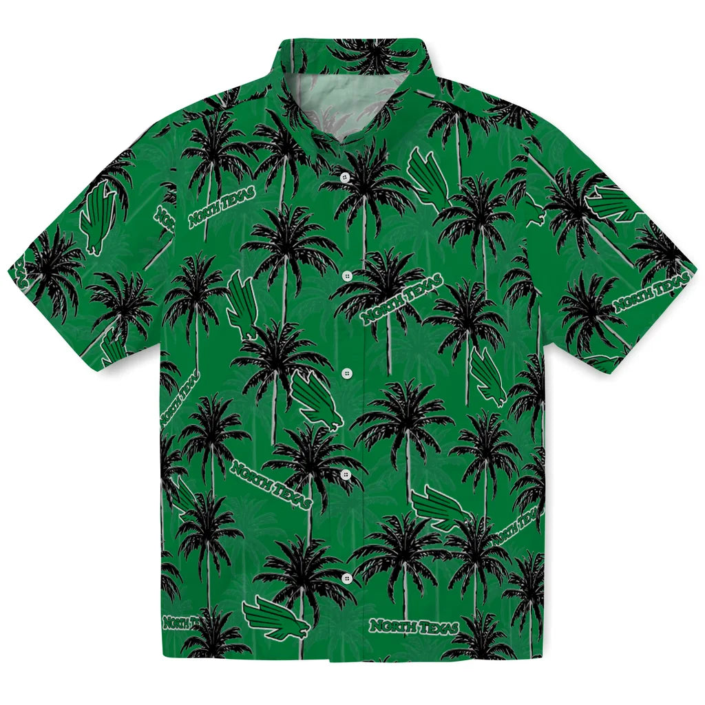 North Texas Mean Green Hawaiian Shirt - Palm Tree Motif | Hula Hawaiian Shirts