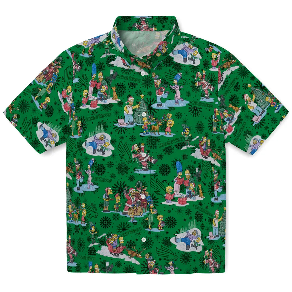 North Texas Mean Green Hawaiian Shirt - Simpsons Christmas | Hula Hawaiian Shirts