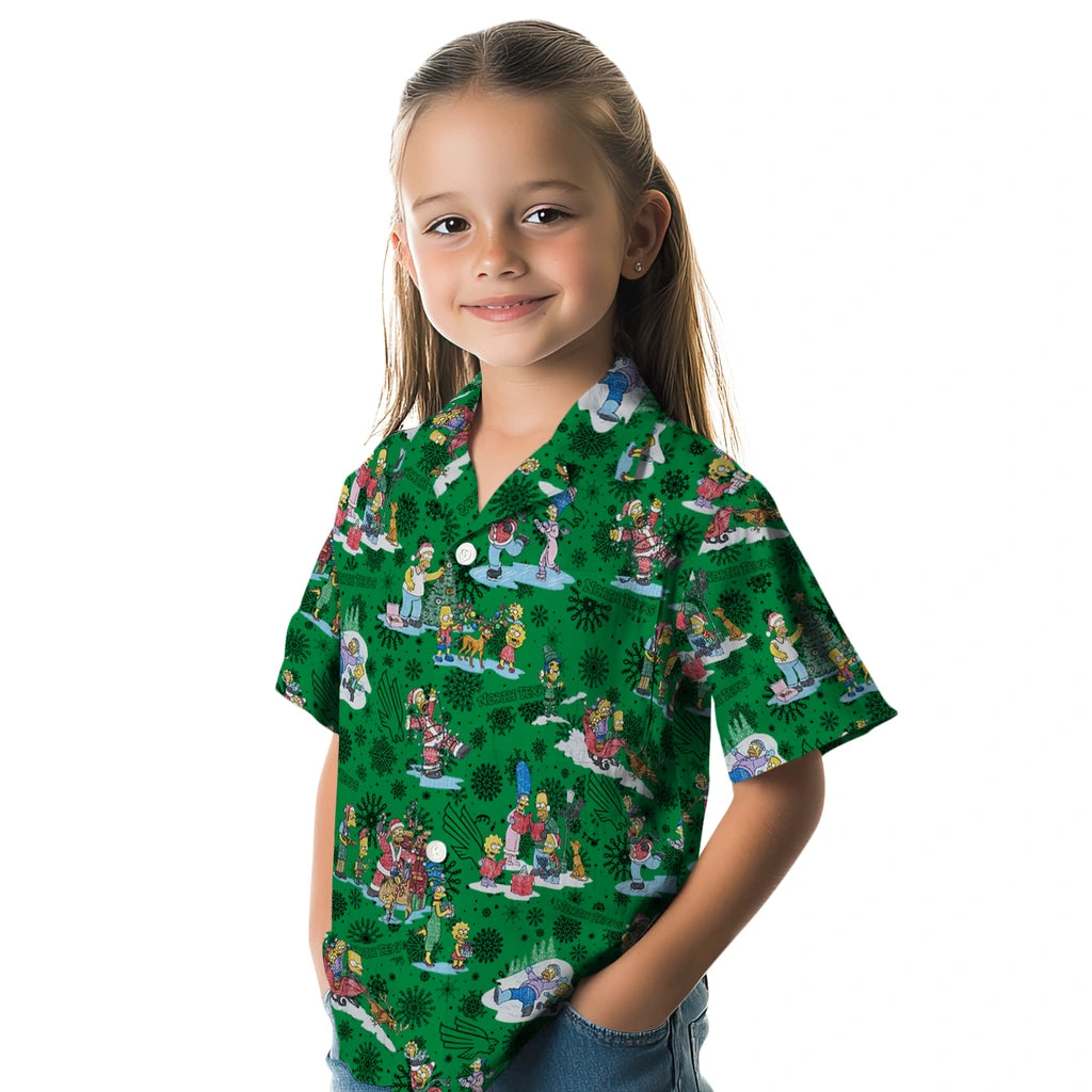 North Texas Mean Green Hawaiian Shirt - Simpsons Christmas | Hula Hawaiian Shirts