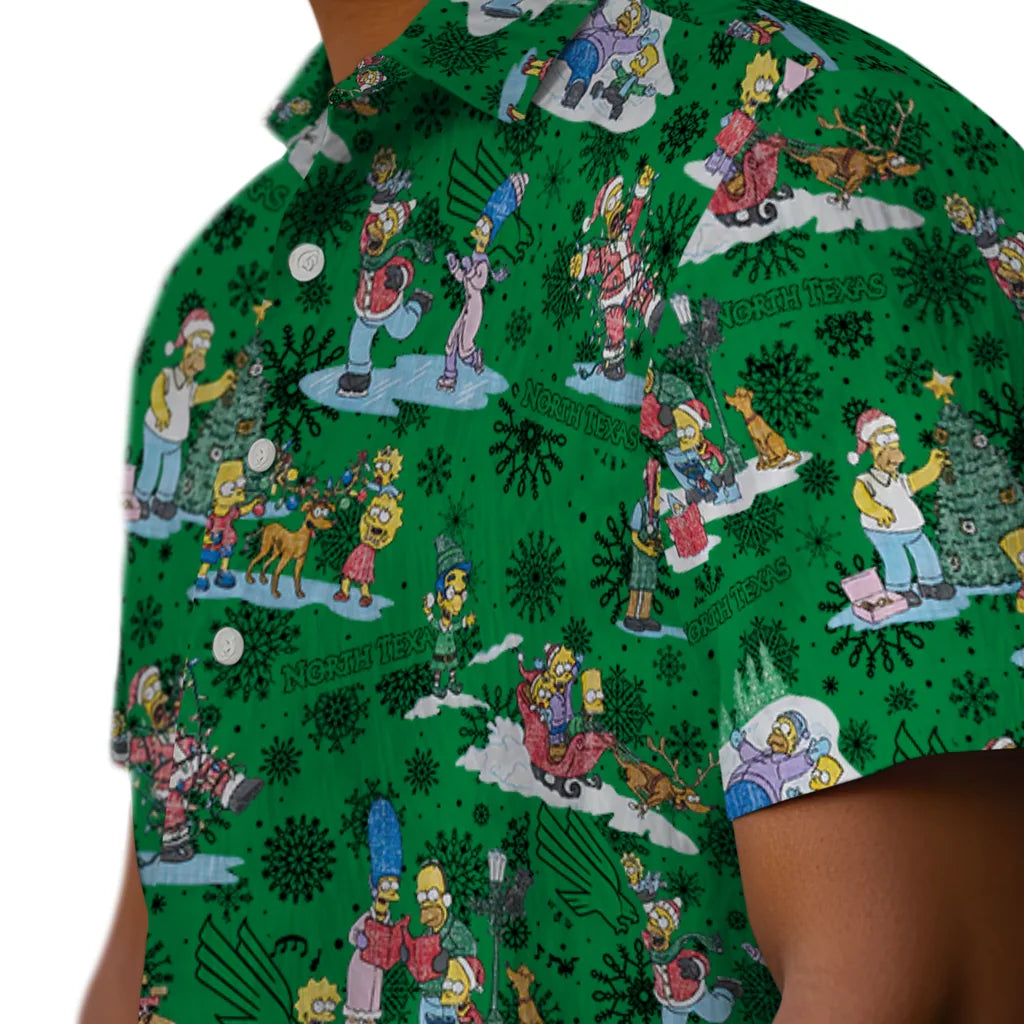 North Texas Mean Green Hawaiian Shirt - Simpsons Christmas | Hula Hawaiian Shirts