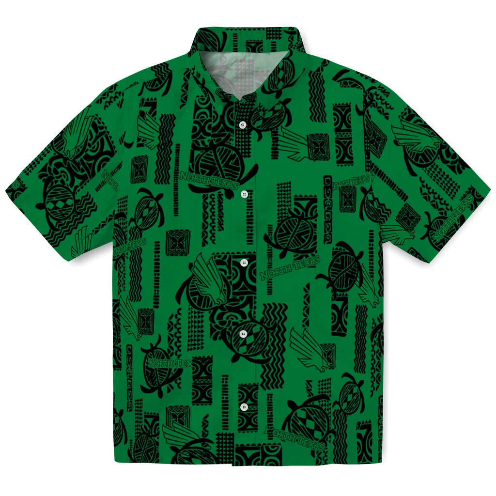 North Texas Mean Green Hawaiian Shirt - Turtle Lines | Hula Hawaiian Shirts