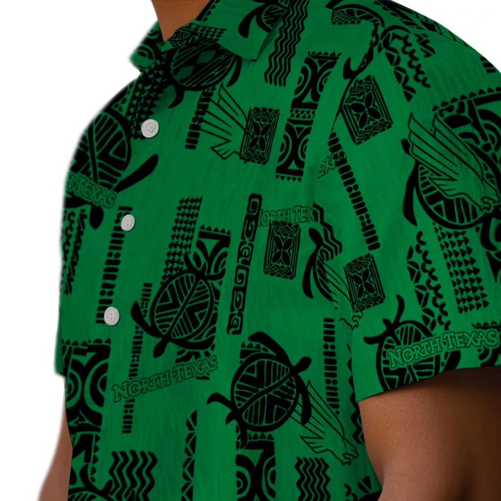 North Texas Mean Green Hawaiian Shirt - Turtle Lines | Hula Hawaiian Shirts