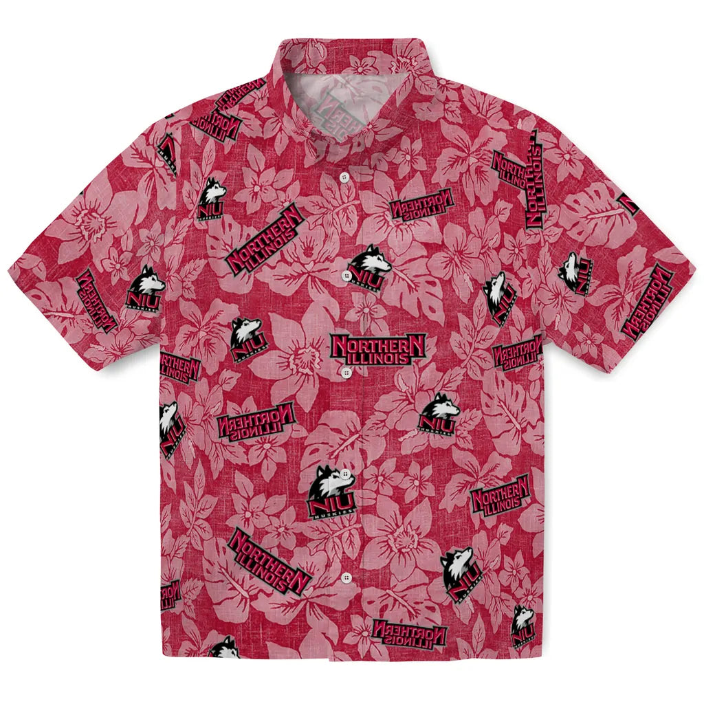 Northern Illinois Huskies Hawaiian Shirt - Hibiscus Oasis | Hula Hawaiian Shirts