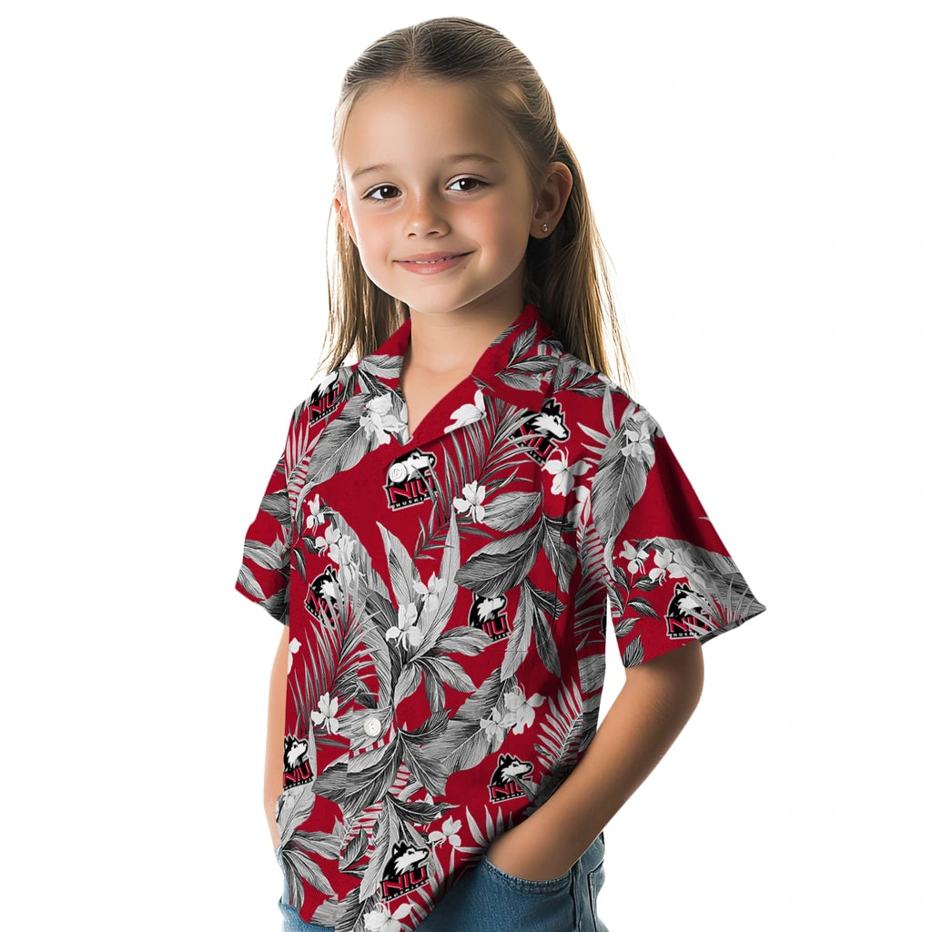 Northern Illinois Huskies Hawaiian Shirt - Palm Leaves | Hula Hawaiian Shirts