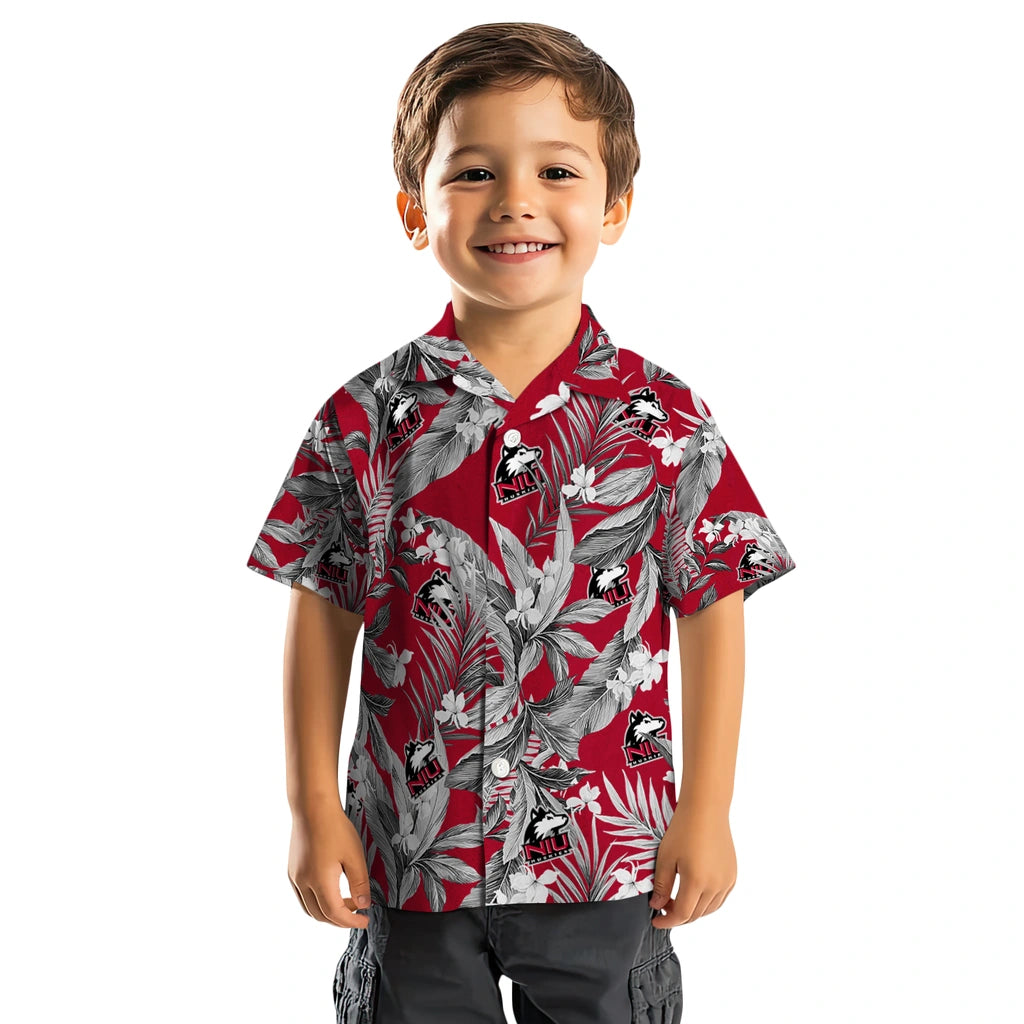 Northern Illinois Huskies Hawaiian Shirt - Palm Leaves | Hula Hawaiian Shirts