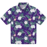 Northwestern Wildcats Hawaiian Shirt - Flamingo and Hibiscus | Hula Hawaiian Shirts
