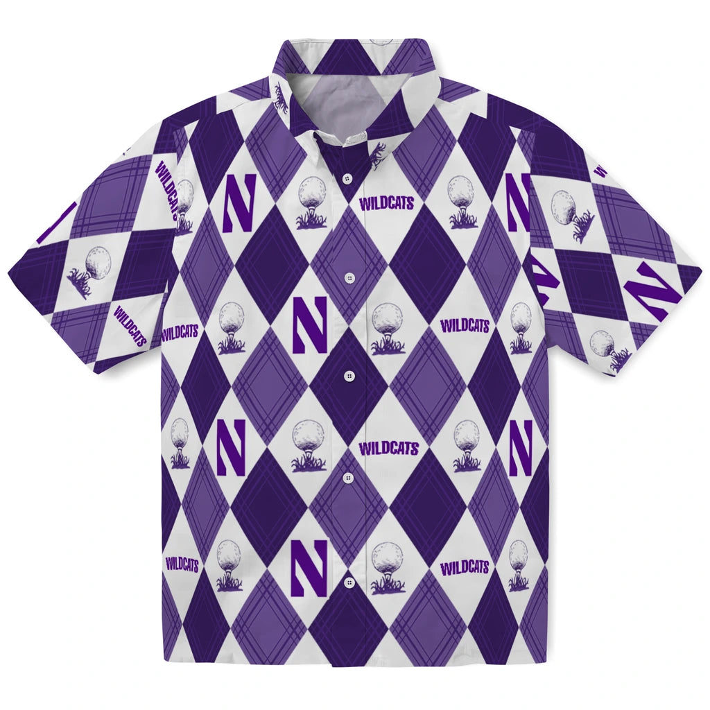 Northwestern Wildcats Hawaiian Shirt - Golfing Plaid | Hula Hawaiian Shirts