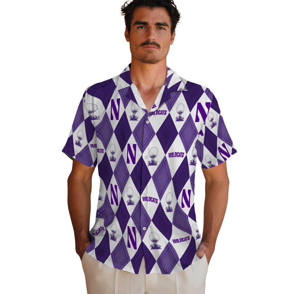 Northwestern Wildcats Hawaiian Shirt - Golfing Plaid | Hula Hawaiian Shirts