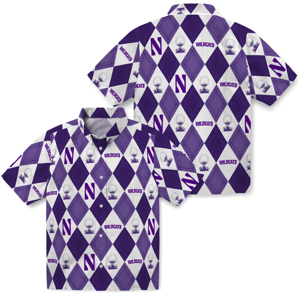 Northwestern Wildcats Hawaiian Shirt - Golfing Plaid | Hula Hawaiian Shirts