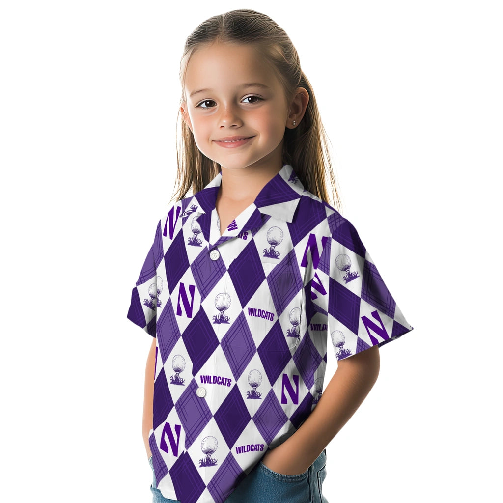 Northwestern Wildcats Hawaiian Shirt - Golfing Plaid | Hula Hawaiian Shirts