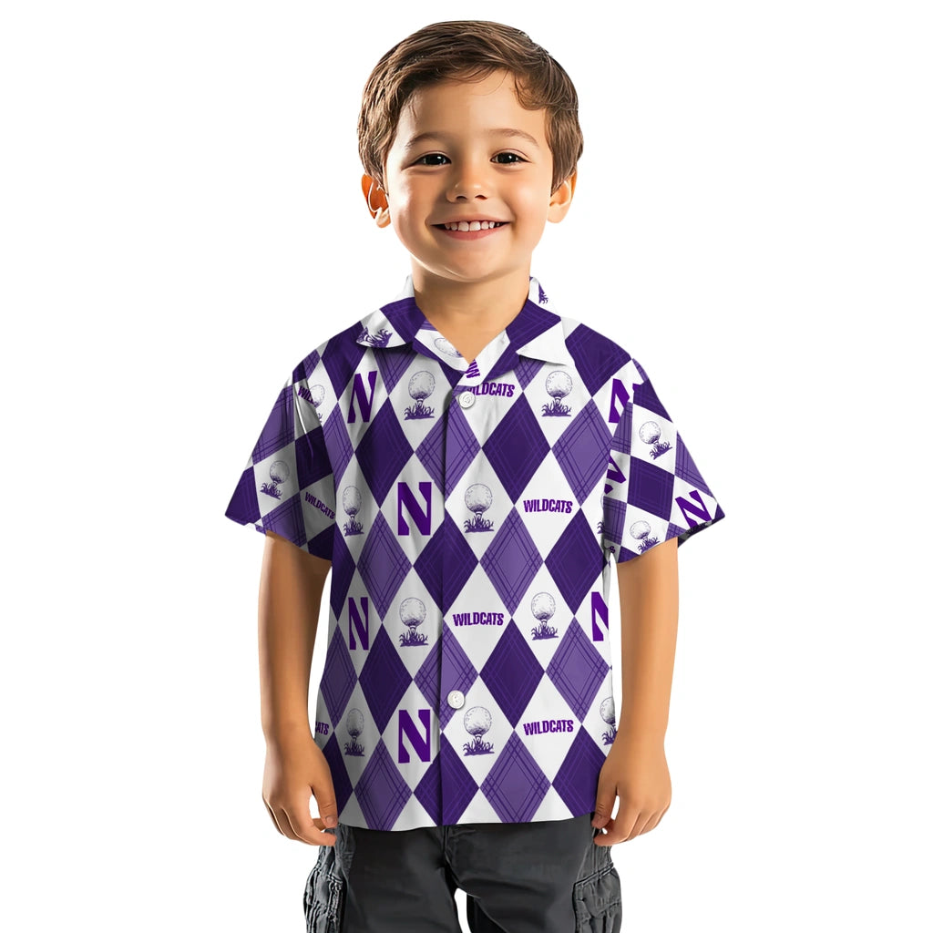 Northwestern Wildcats Hawaiian Shirt - Golfing Plaid | Hula Hawaiian Shirts