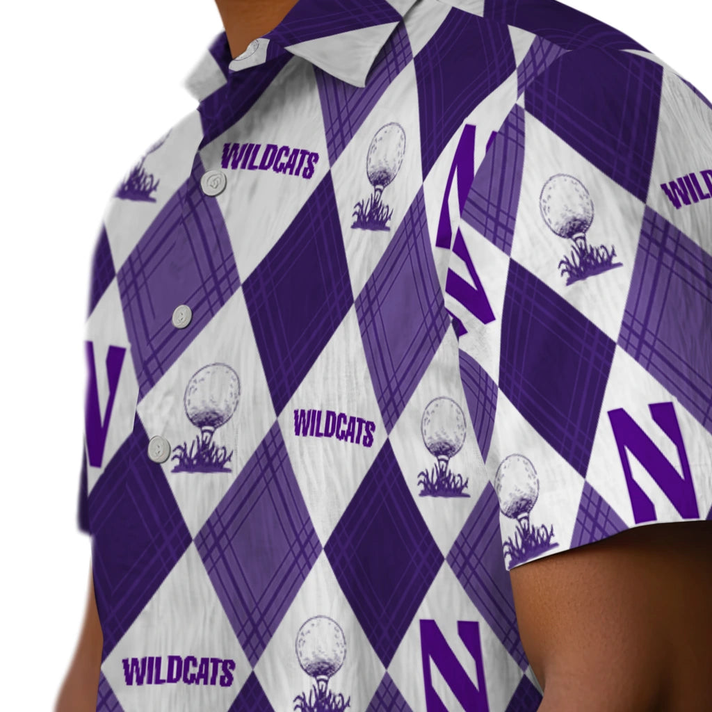 Northwestern Wildcats Hawaiian Shirt - Golfing Plaid | Hula Hawaiian Shirts