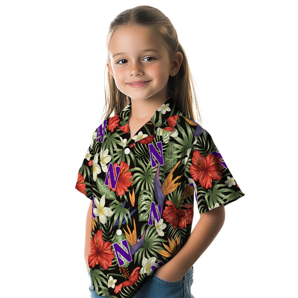 Northwestern Wildcats Hawaiian Shirt - Hawaii Floral Hibiscus | Hula Hawaiian Shirts
