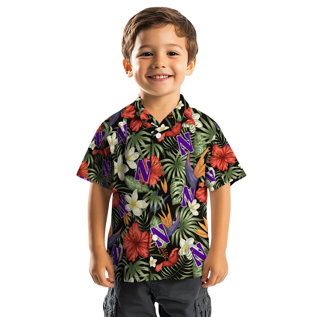 Northwestern Wildcats Hawaiian Shirt - Hawaii Floral Hibiscus | Hula Hawaiian Shirts