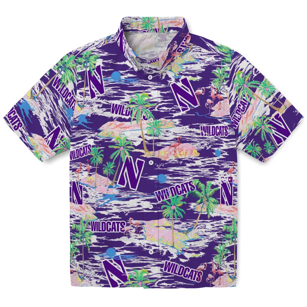 Northwestern Wildcats Hawaiian Shirt - Hawaii Island | Hula Hawaiian Shirts