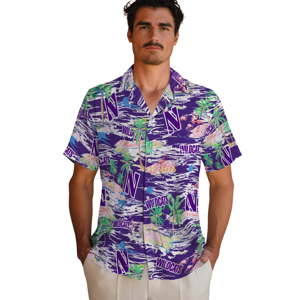 Northwestern Wildcats Hawaiian Shirt - Hawaii Island | Hula Hawaiian Shirts