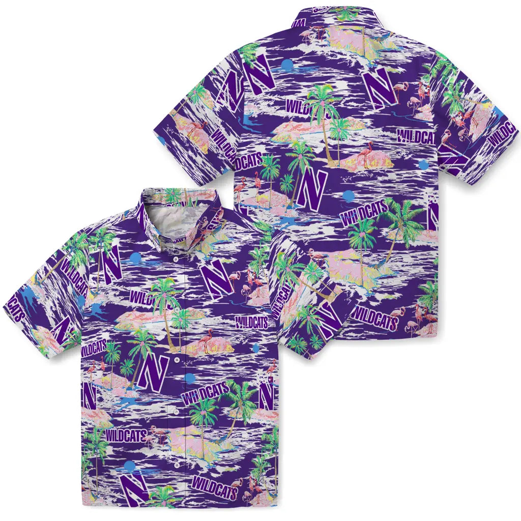 Northwestern Wildcats Hawaiian Shirt - Hawaii Island | Hula Hawaiian Shirts