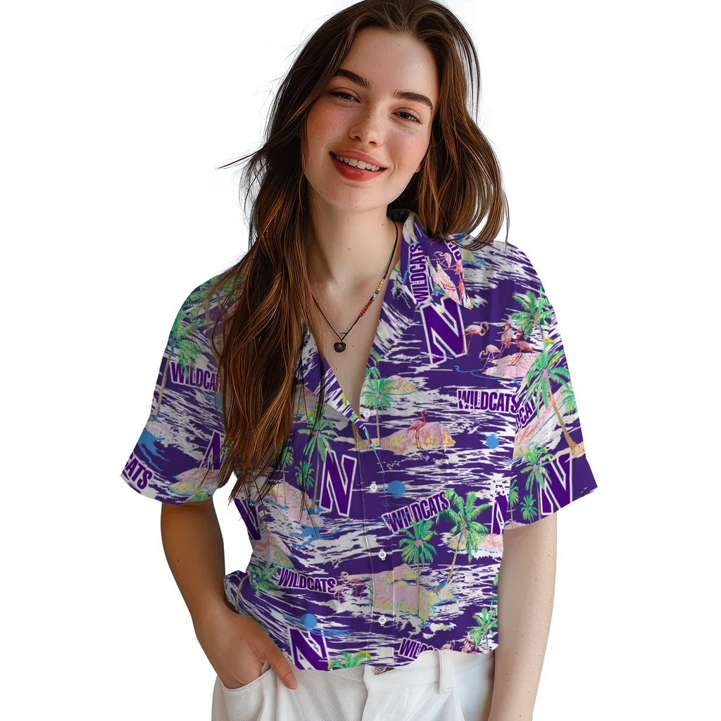 Northwestern Wildcats Hawaiian Shirt - Hawaii Island | Hula Hawaiian Shirts