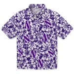 Northwestern Wildcats Hawaiian Shirt - Hibiscus Motif | Hula Hawaiian Shirts