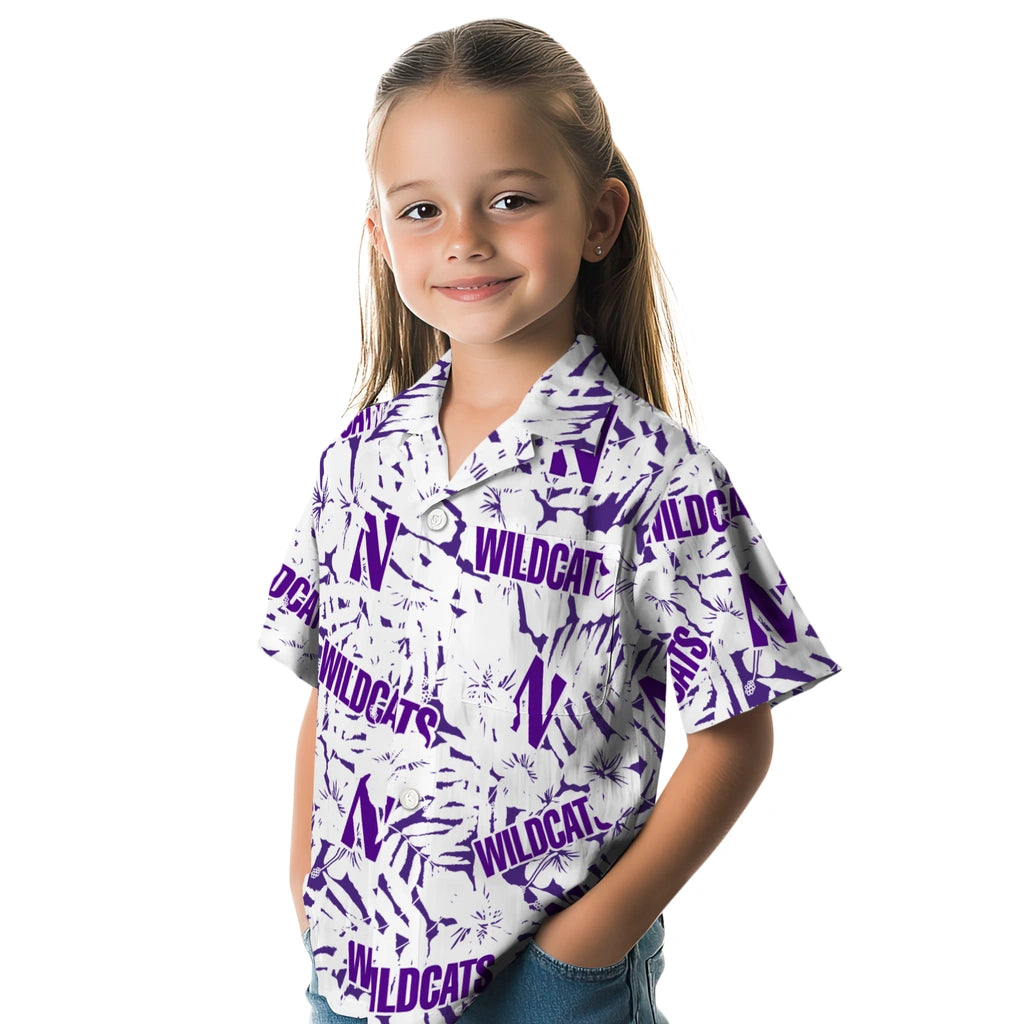 Northwestern Wildcats Hawaiian Shirt - Hibiscus Overlay | Hula Hawaiian Shirts