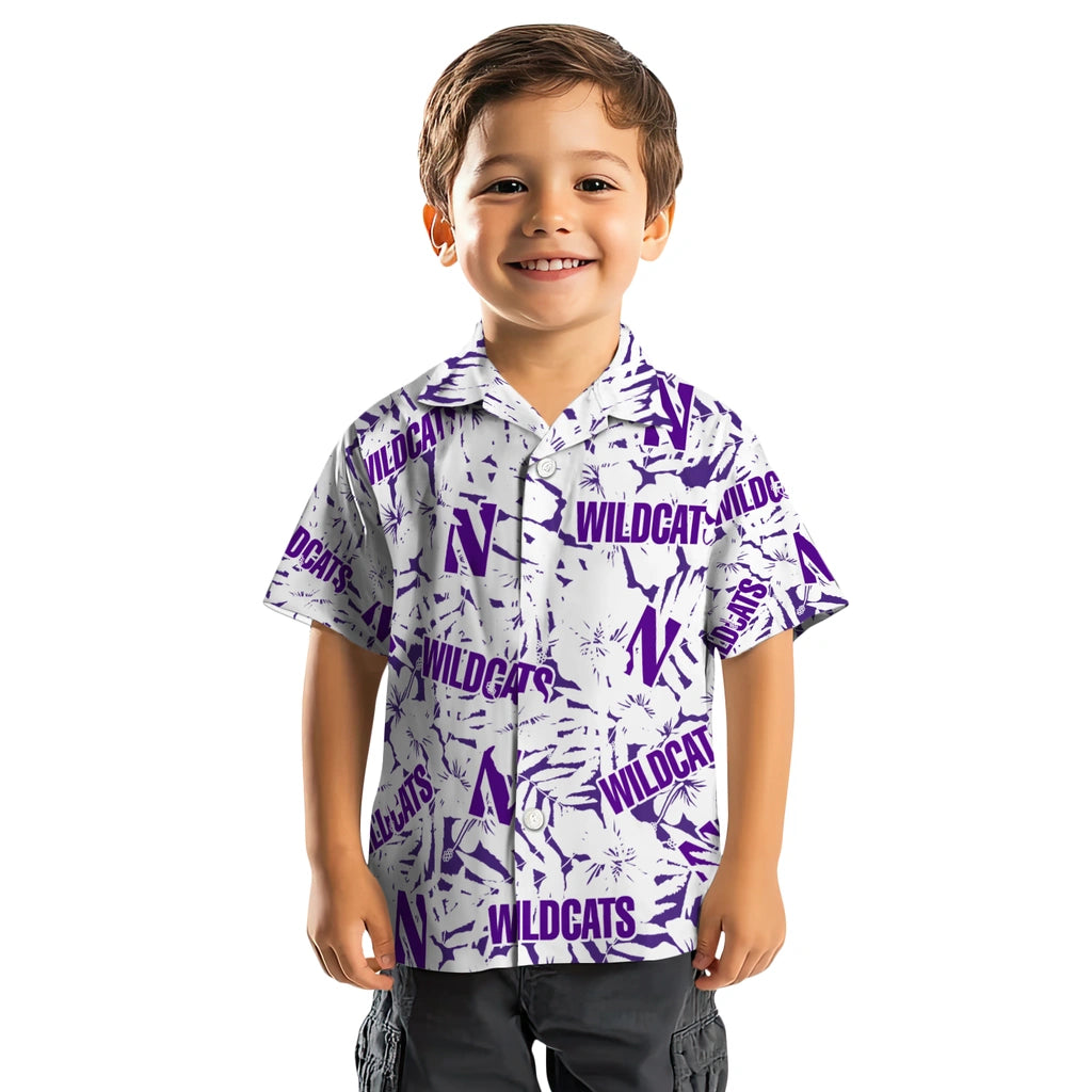 Northwestern Wildcats Hawaiian Shirt - Hibiscus Overlay | Hula Hawaiian Shirts