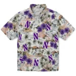 Northwestern Wildcats Hawaiian Shirt - Hibiscus Seaside | Hula Hawaiian Shirts