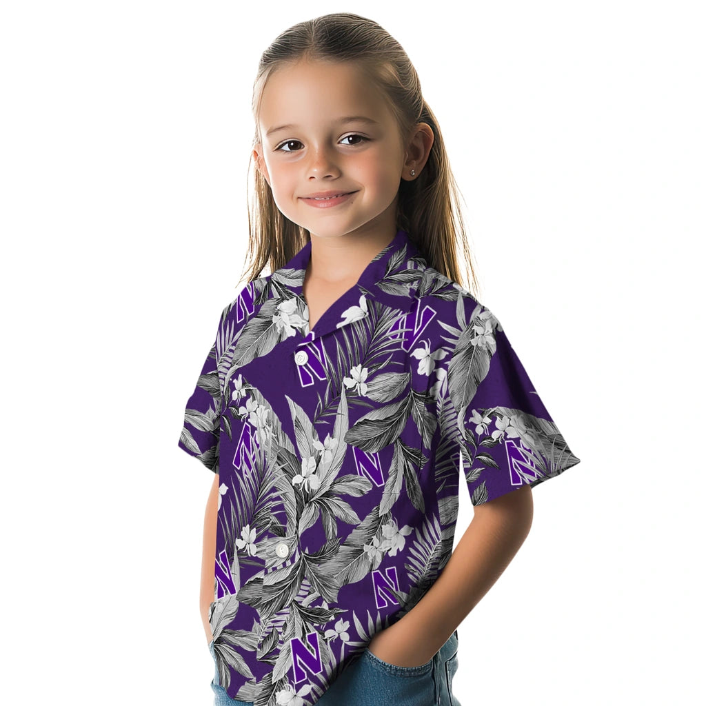 Northwestern Wildcats Hawaiian Shirt - Palm Leaves | Hula Hawaiian Shirts