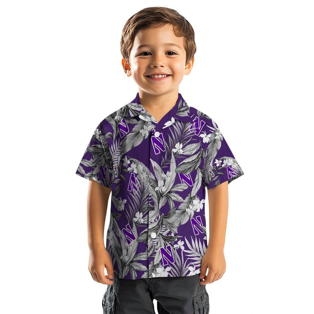 Northwestern Wildcats Hawaiian Shirt - Palm Leaves | Hula Hawaiian Shirts