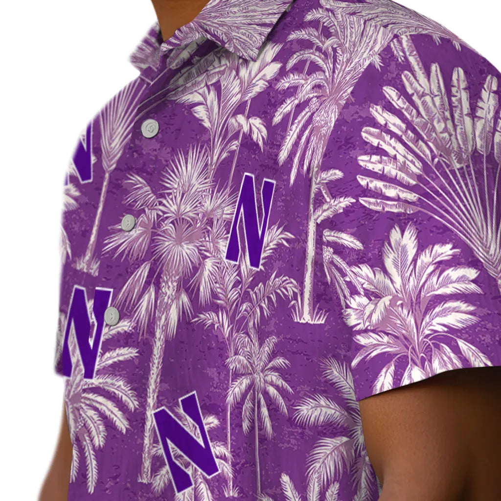 Northwestern Wildcats Hawaiian Shirt - Vintage Palm Tree | Hula Hawaiian Shirts