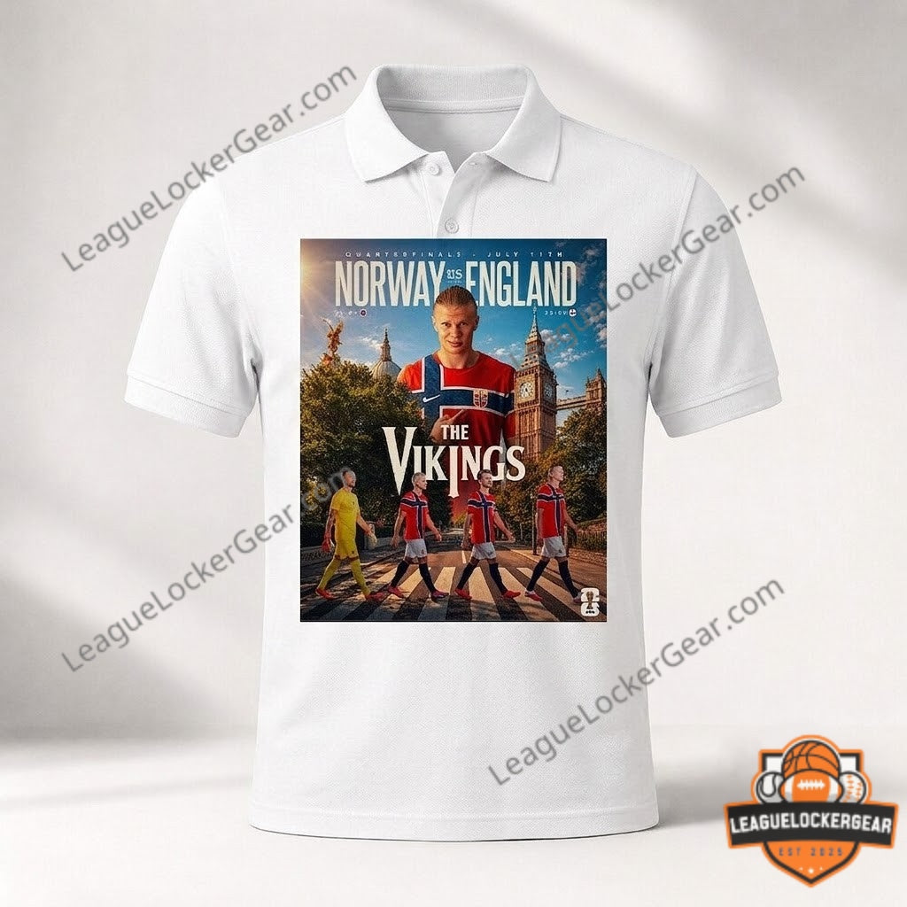 Erling Haaland Norway vs England 2026 World Cup Quarterfinals Abbey Road T-Shirt - LeagueLockerGear