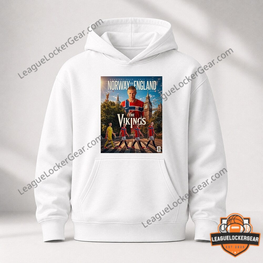 Erling Haaland Norway vs England 2026 World Cup Quarterfinals Abbey Road T-Shirt - LeagueLockerGear