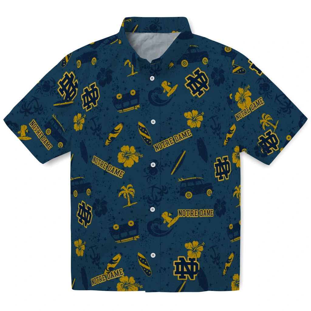 Notre Dame Fighting Irish Hawaiian Shirt - Beach Vibe | Hula Hawaiian Shirts