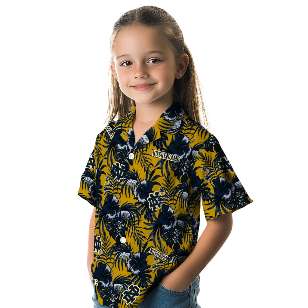 Notre Dame Fighting Irish Hawaiian Shirt - Hibiscus Exotic | Hula Hawaiian Shirts