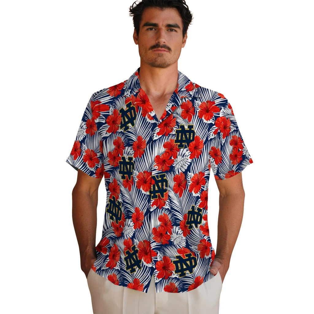 Notre Dame Fighting Irish Hawaiian Shirt - Hibiscus Fiesta | Hula Hawaiian Shirts