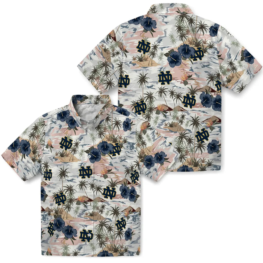 Notre Dame Fighting Irish Hawaiian Shirt - Hibiscus Seaside | Hula Hawaiian Shirts