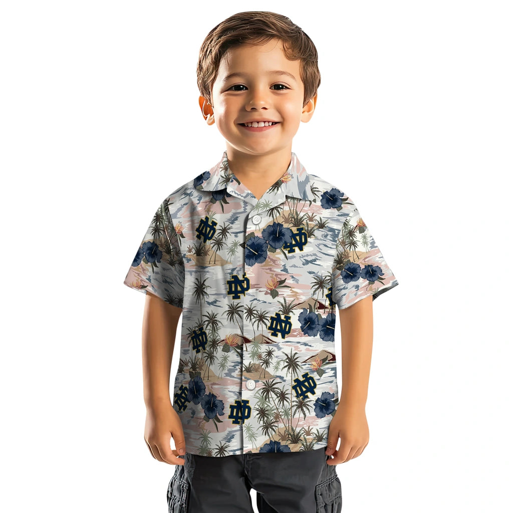 Notre Dame Fighting Irish Hawaiian Shirt - Hibiscus Seaside | Hula Hawaiian Shirts
