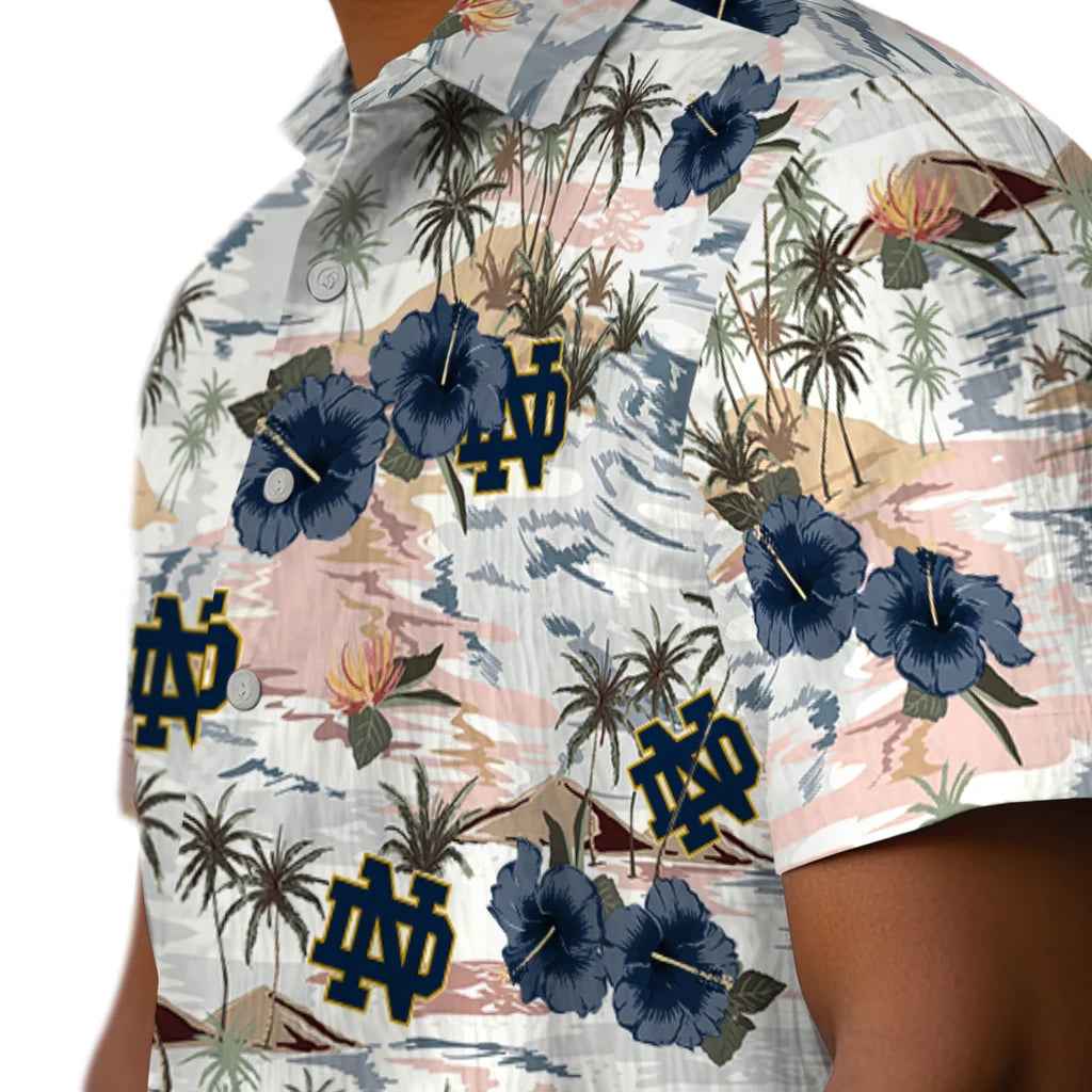 Notre Dame Fighting Irish Hawaiian Shirt - Hibiscus Seaside | Hula Hawaiian Shirts