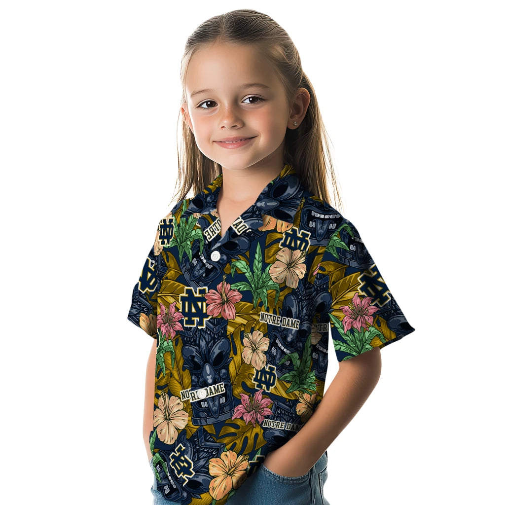 Notre Dame Fighting Irish Hawaiian Shirt - Hibiscus Tiki Jungle | Hula Hawaiian Shirts