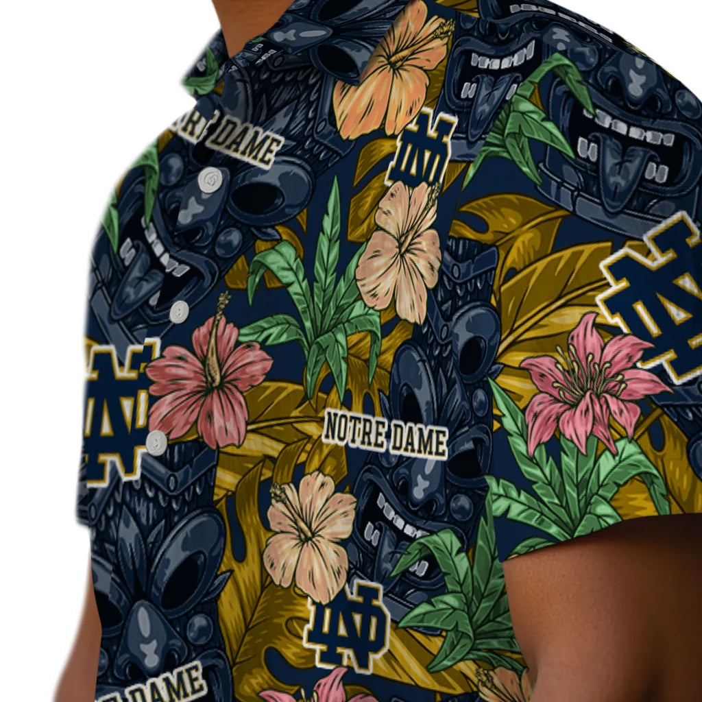 Notre Dame Fighting Irish Hawaiian Shirt - Hibiscus Tiki Jungle | Hula Hawaiian Shirts