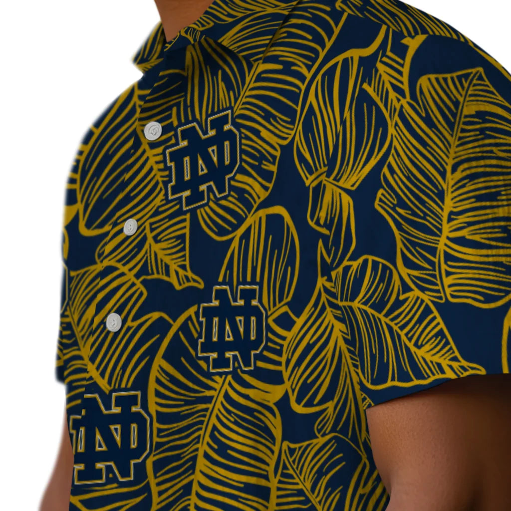 Notre Dame Fighting Irish Hawaiian Shirt - Leaf Outline | Hula Hawaiian Shirts
