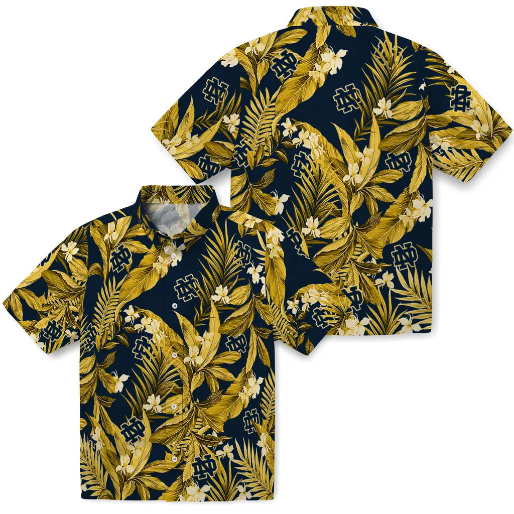 Notre Dame Fighting Irish Hawaiian Shirt - Palm Leaves | Hula Hawaiian Shirts