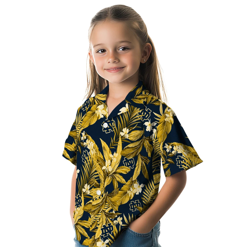 Notre Dame Fighting Irish Hawaiian Shirt - Palm Leaves | Hula Hawaiian Shirts