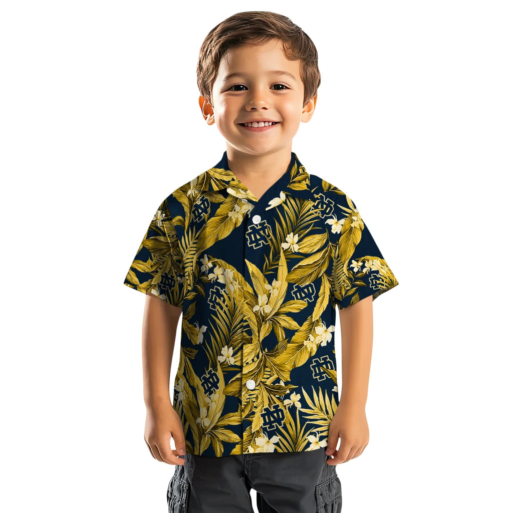 Notre Dame Fighting Irish Hawaiian Shirt - Palm Leaves | Hula Hawaiian Shirts