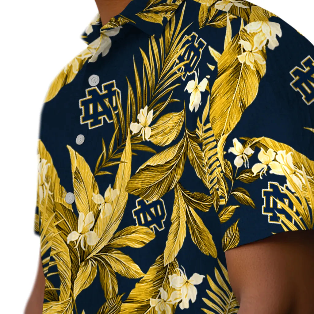 Notre Dame Fighting Irish Hawaiian Shirt - Palm Leaves | Hula Hawaiian Shirts